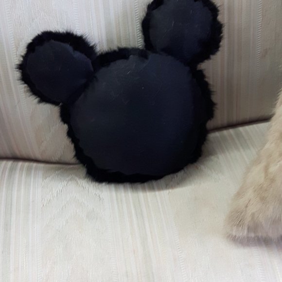 Handmade Genuine Black Mink Fur Mouse Pillow - Picture 4 of 4